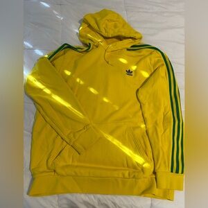 Yellow with Green Stripe Adidas Sweatshirt - XL